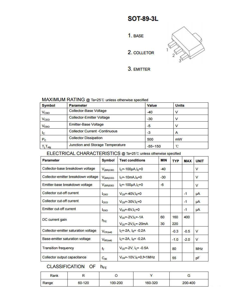 [10 con] (G2) Transistor Dán B772 SOT-89 PNP Nhỏ PNP 1.5A 40V (SMD) (2SB772 772) - HH002010