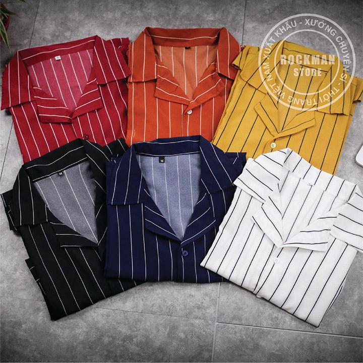 ÁO SƠ MI CỔ VEST KẺ SỌC HÀN QUỐC