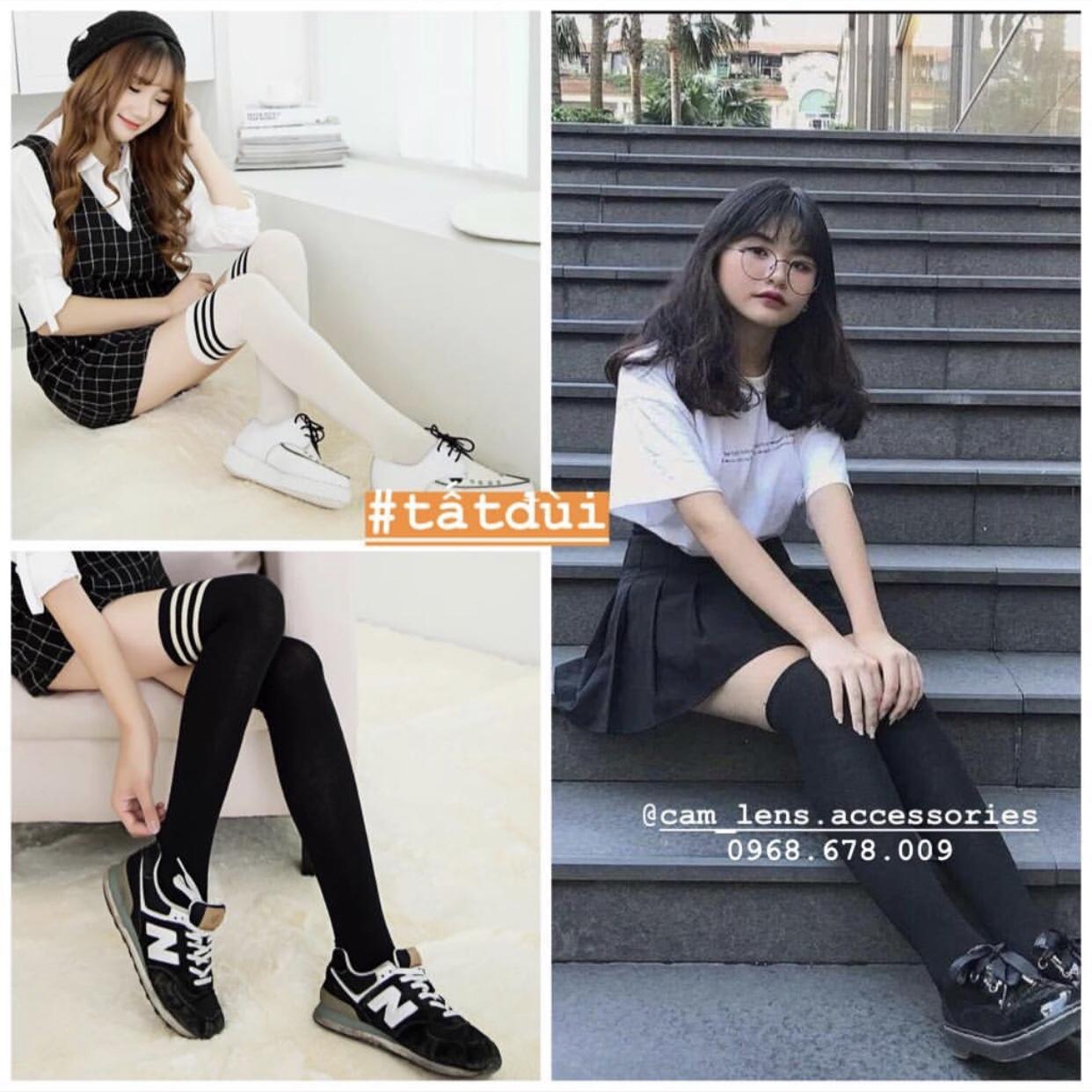Tất Đùi Gỉa Boot tất vớ. cao cổ nữ Tất qua gối - Vớ Tất đùi trơn dày đẹp Style Hàn.Quốc
