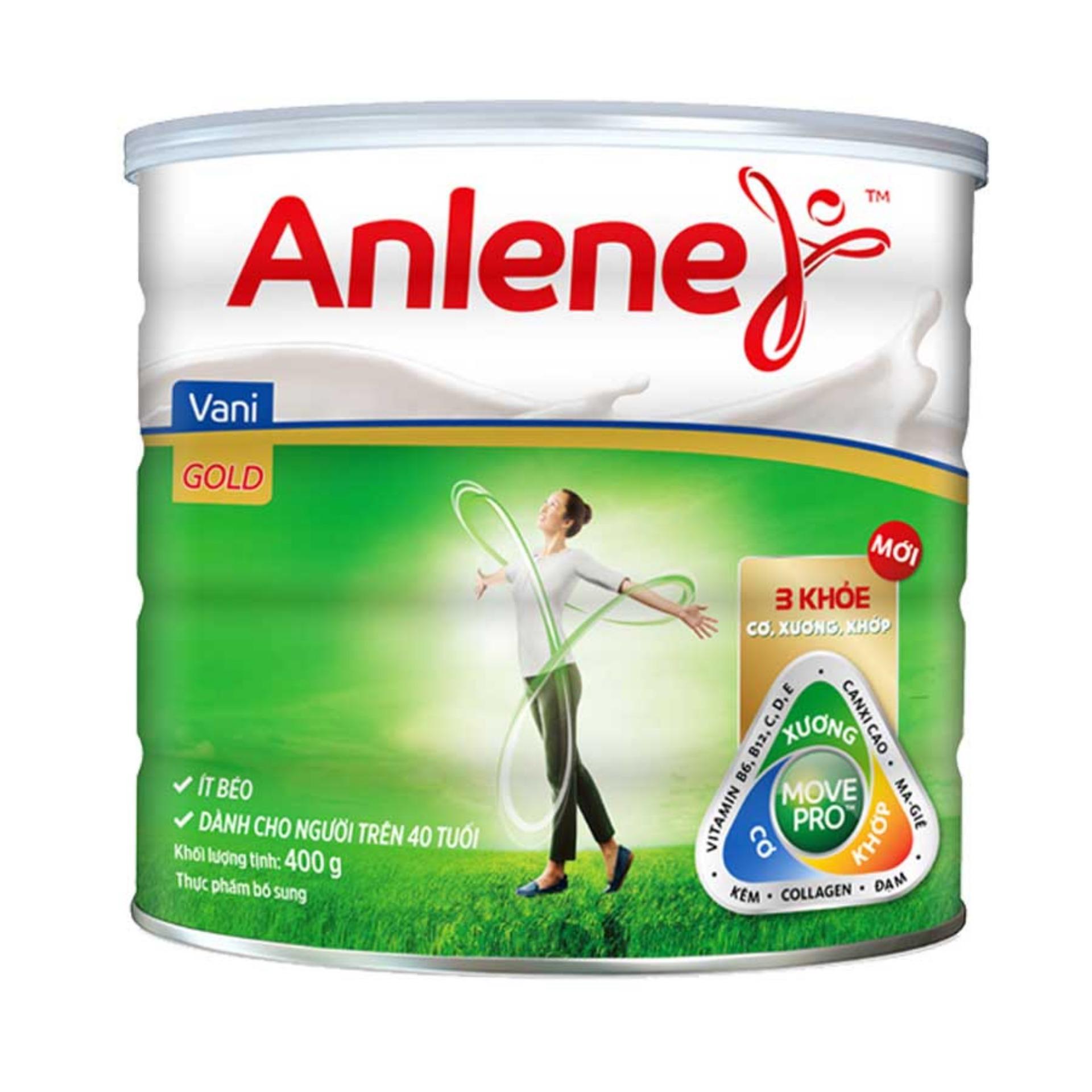 Anlene Gold MOVEPRO™ 400G (hương vani, hộp thiếc)