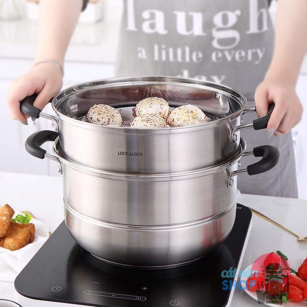 Bộ nồi hấp 2 tầng Lock&Lock Steamer Pot size 26cm/28cm