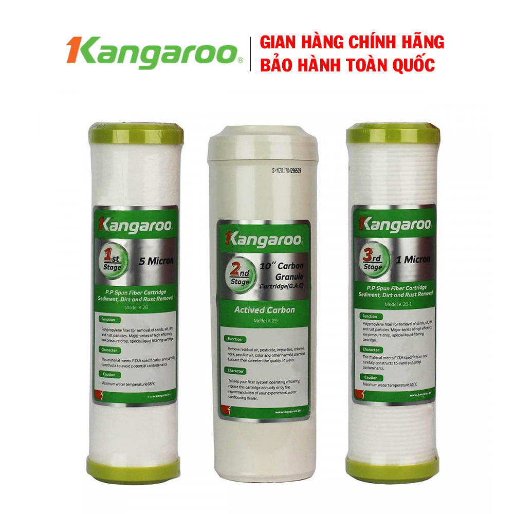 Bộ lõi lọc nước Kangaroo số 123, Lõi lọc nước Kangaroo chính hãng