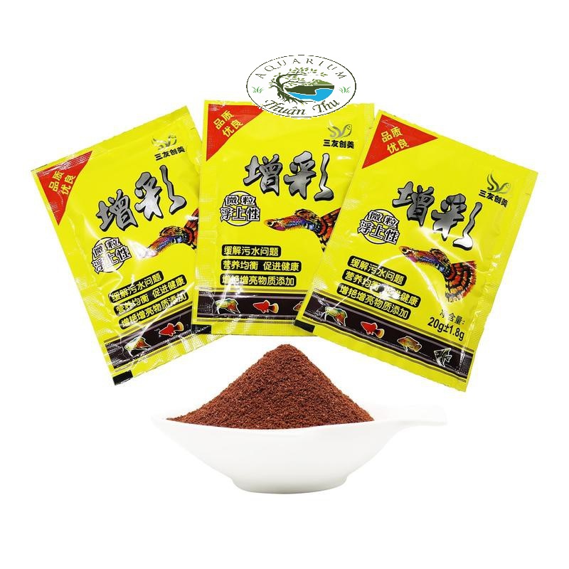 Thức ăn cho cá 7 màu Guppy gói VÀNG 20g