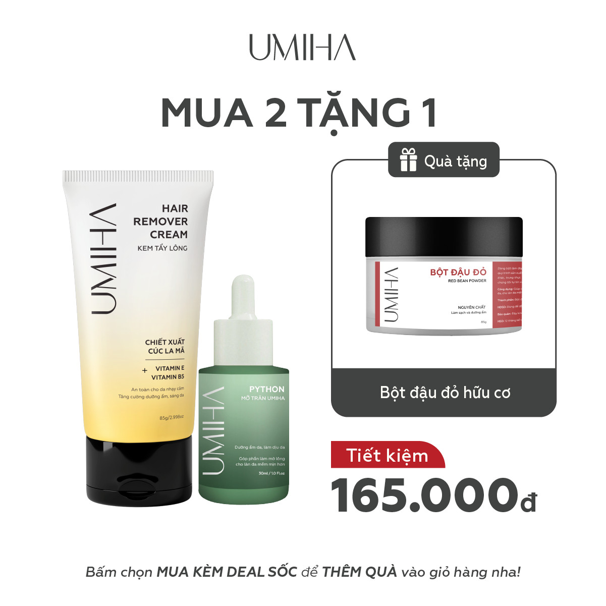 Mỡ trăn triệt lông UMIHA (30ml) - Triệt lông với mỡ trăn giúp ức chế mọc lông sau khi dùng Kem tẩy lông và Sáp Wax lông