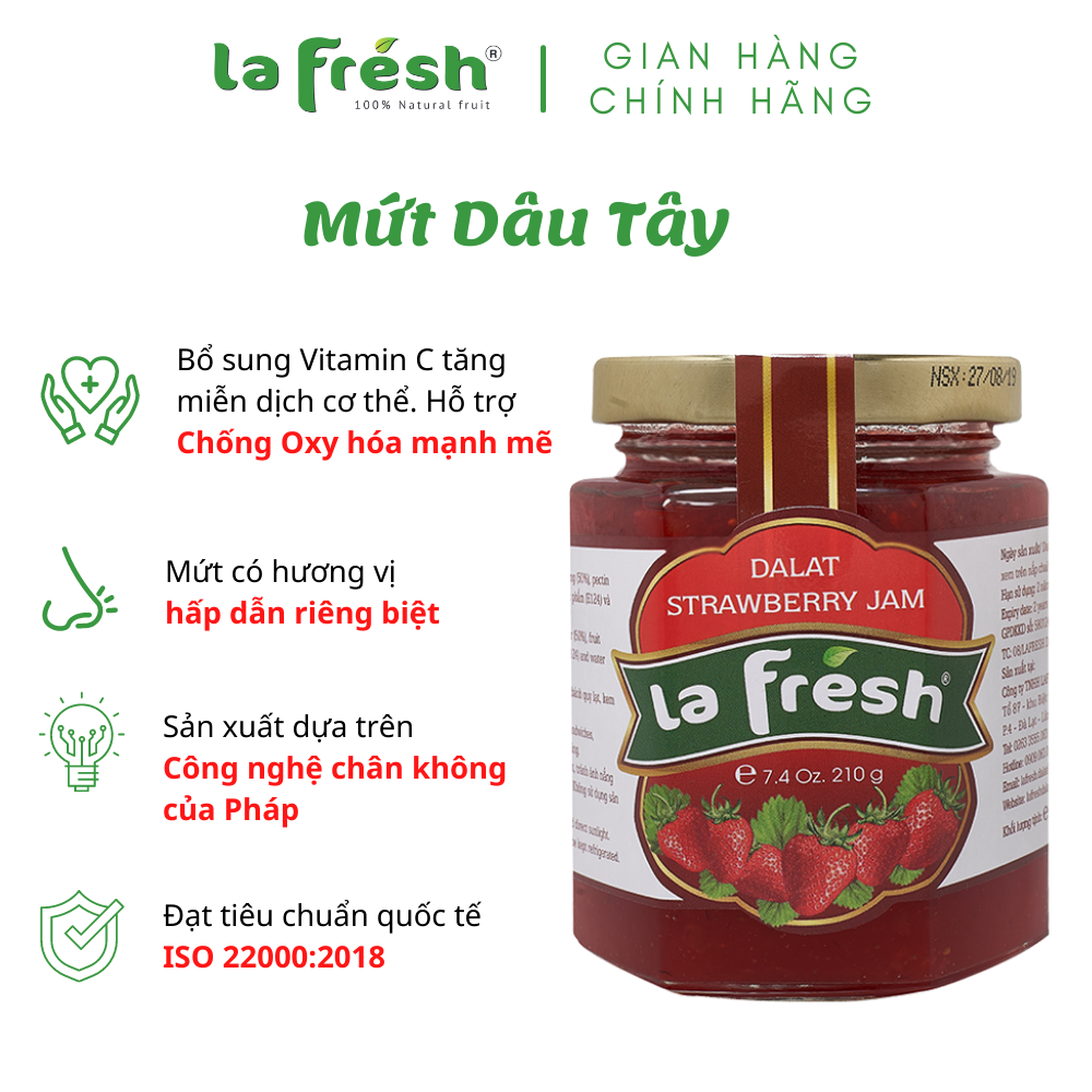 Mứt Dâu Tây LaFresh Đà Lạt 210g