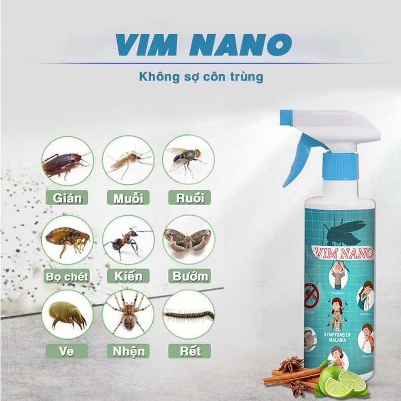 Xịt đuổi muỗi, Xịt côn trùng mùi thảo mộc VIMNANO 500ml