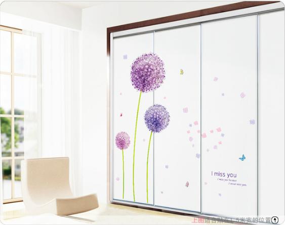 Decal trang trí Hoa Cẩm Tú Cầu Tím
