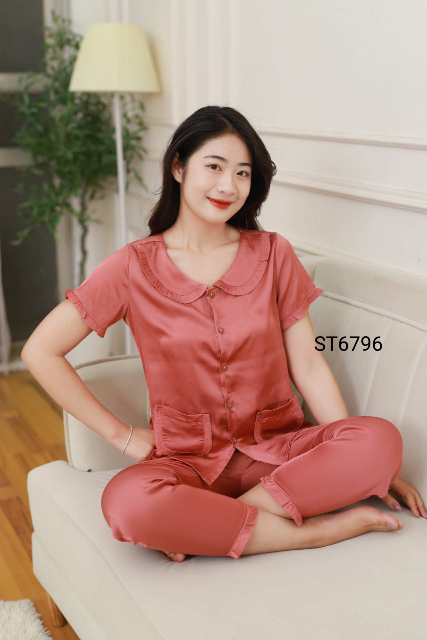 [Bunnysky] Đồ bộ mặc nhà nữ, quần áo nữ lụa satin mềm mịn 3 màu