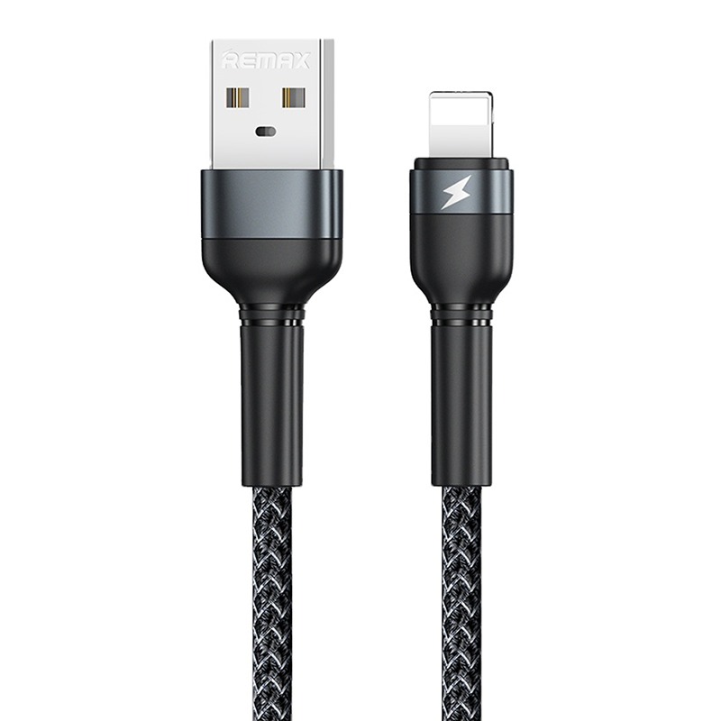 Cáp sạc nhanh cho iPhone cổng Lightning Remax RC-124i Data Jany Series thân bọc kim loại dài 1 mét max 2.4A