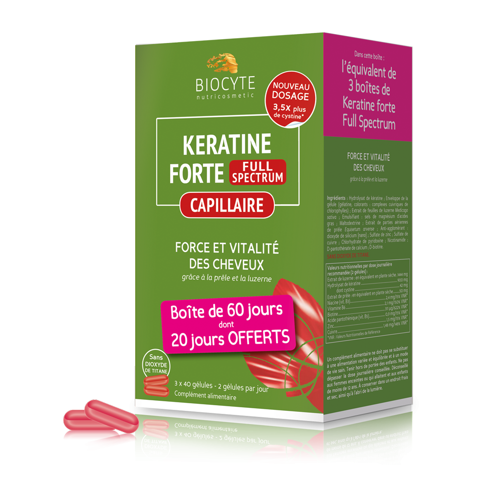 Biocyte karetine forte full spectrum - viên uống giúp kích thích mọc tóc giảm rụng tóc