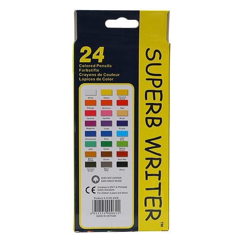 Bộ Chì Tô 24 Màu Superb Writer 4100-24CB (Hộp Giấy)