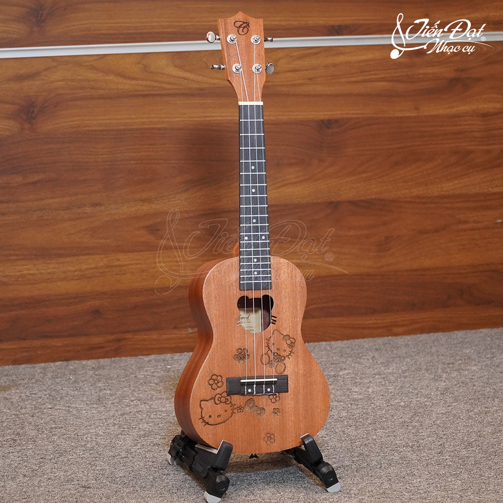 Ukulele Concert Chard UK-24-TA-A Hello Kitty, Gỗ Mahogany Nguyên Tấm