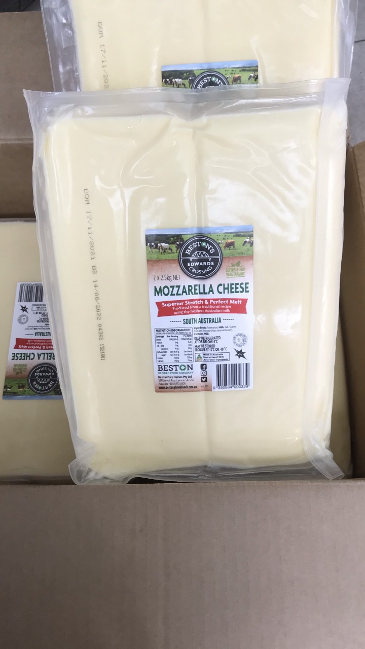 Phô mai mozzarella khối. Túi 500gr