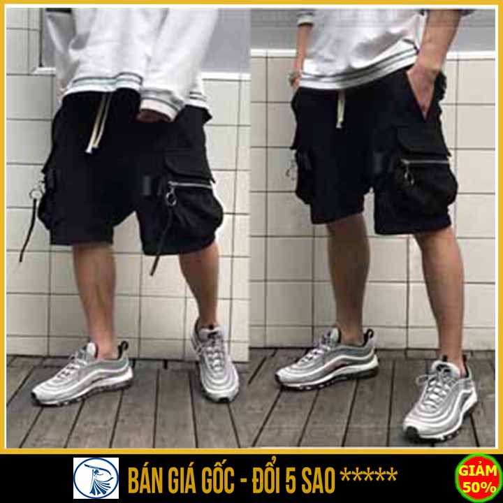 [ SIÊU PHẨM] Quần SHORT jogger thun KAKI nam túi hộp cao cấp CÓ KHÓA TÚI Thời Trang NAM QUẦN LỮNG NAM MÀU ĐEN S0