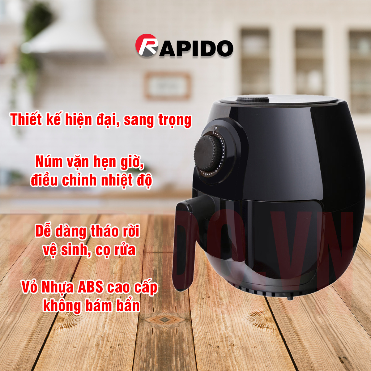 [HCM]Nồi chiên không dầu rapido 4L