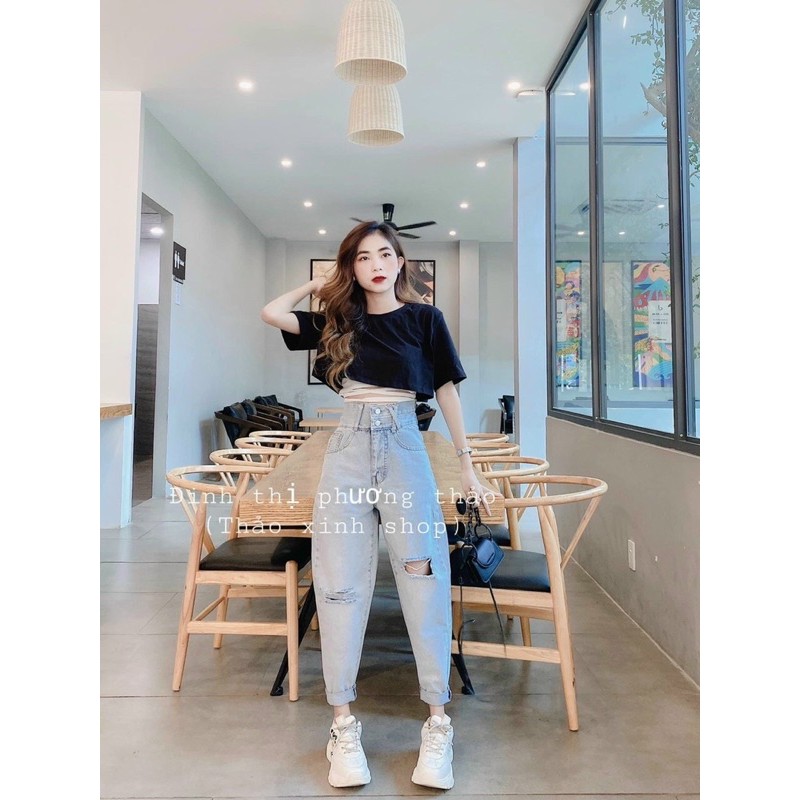 Set Áo Croptop Phối Áo Hai Dây Đan Bụng Cá Tính