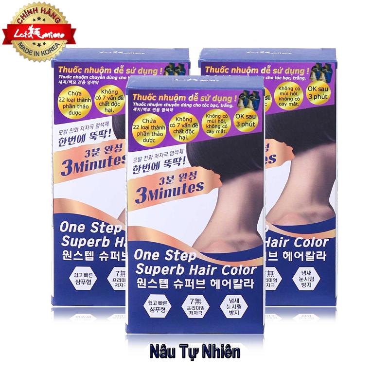 Set 3 Hộp 15 Gói Thuốc Nhuộm Tóc Bạc Thảo Dược Tại Nhà Letmimo Nâu Tự Nhiên