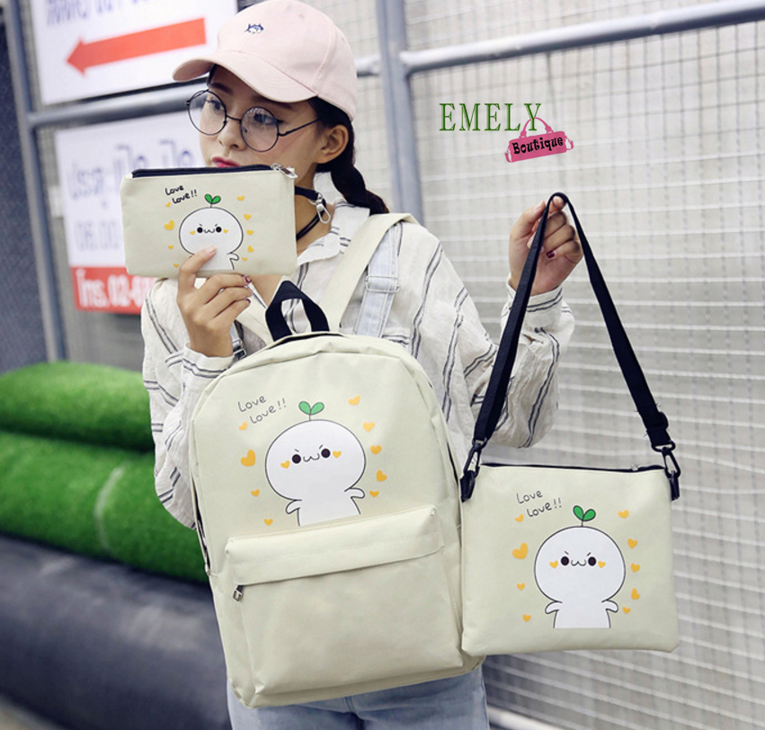 COMBO BALO ĐI HỌC 3 MÓN LOVE LOVE DỄ THƯƠNG
