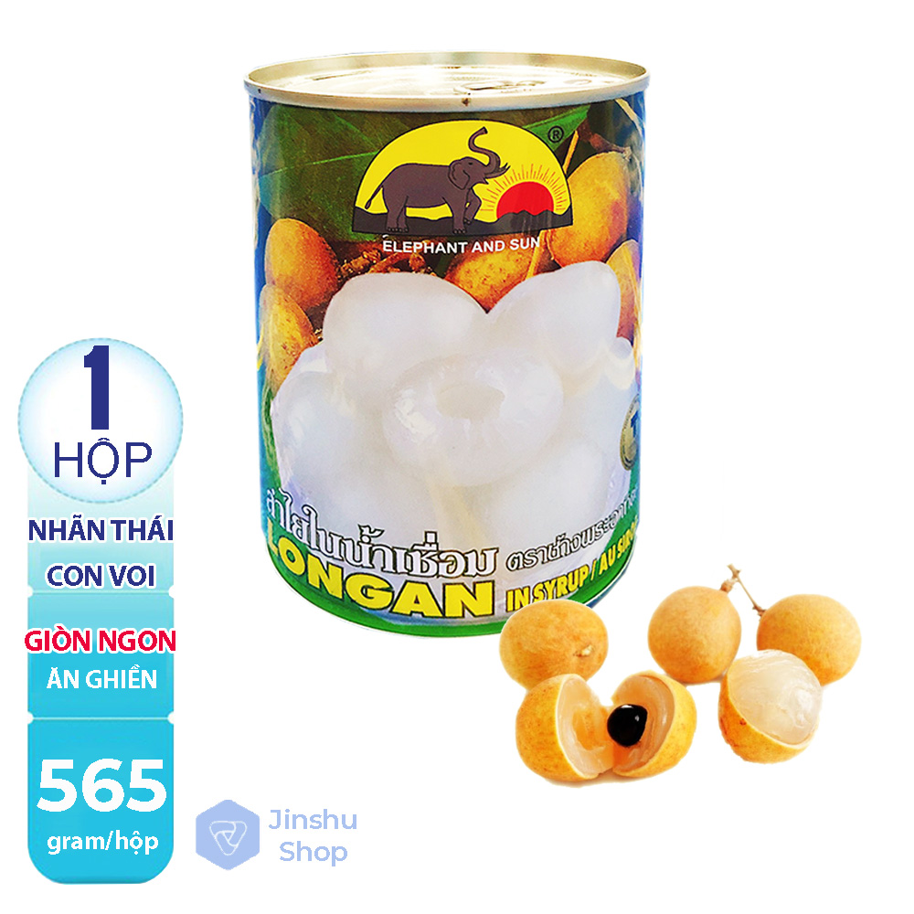 [MIẾNG NHÃN DÀY CƠM, GIÒN NGON] Hộp x 565gr Nhãn Longan Elephant and Sun - Thái Lan (Date: 36 tháng)-[ 12.12 Hot Deals ]