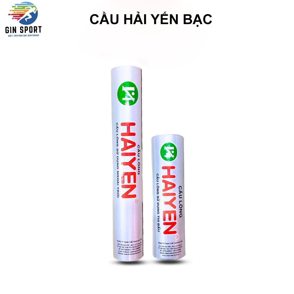 Bông cầu lông Hải Yến bạc chính hãng, Ống cầu lông Hải Yến bạc 6 quả và 12 quả