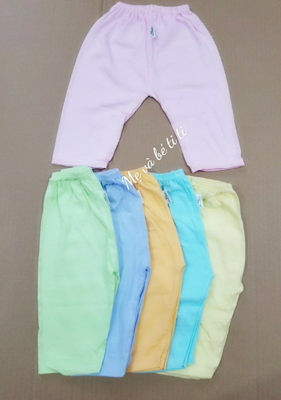 Combo 5 quần dài màu cho bé sơ sinh chất cotton