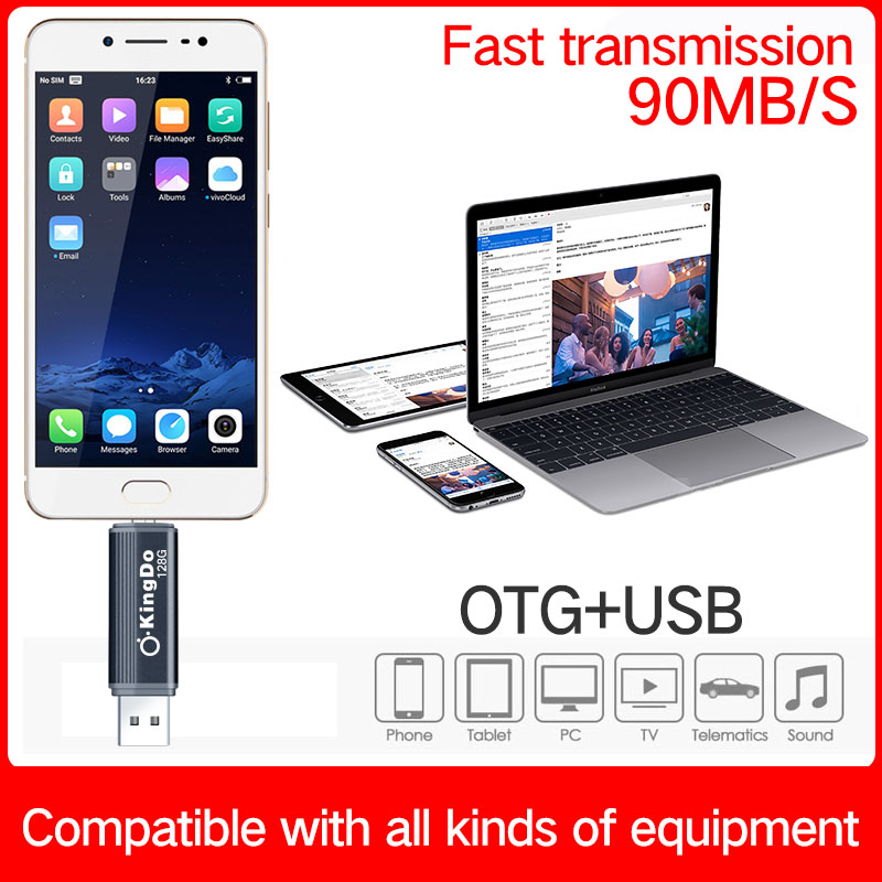 [Tặng kèm đồng hồ thạch anh miễn phí] Huyndai USB Flash Disk 128GB OTG Metal USB2.0 + Type C Pendrive Memory Stick