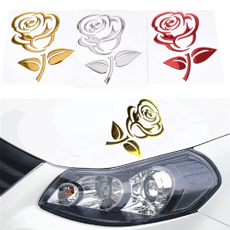 Miếng dán Sticker hoa hồng nổi 3D
