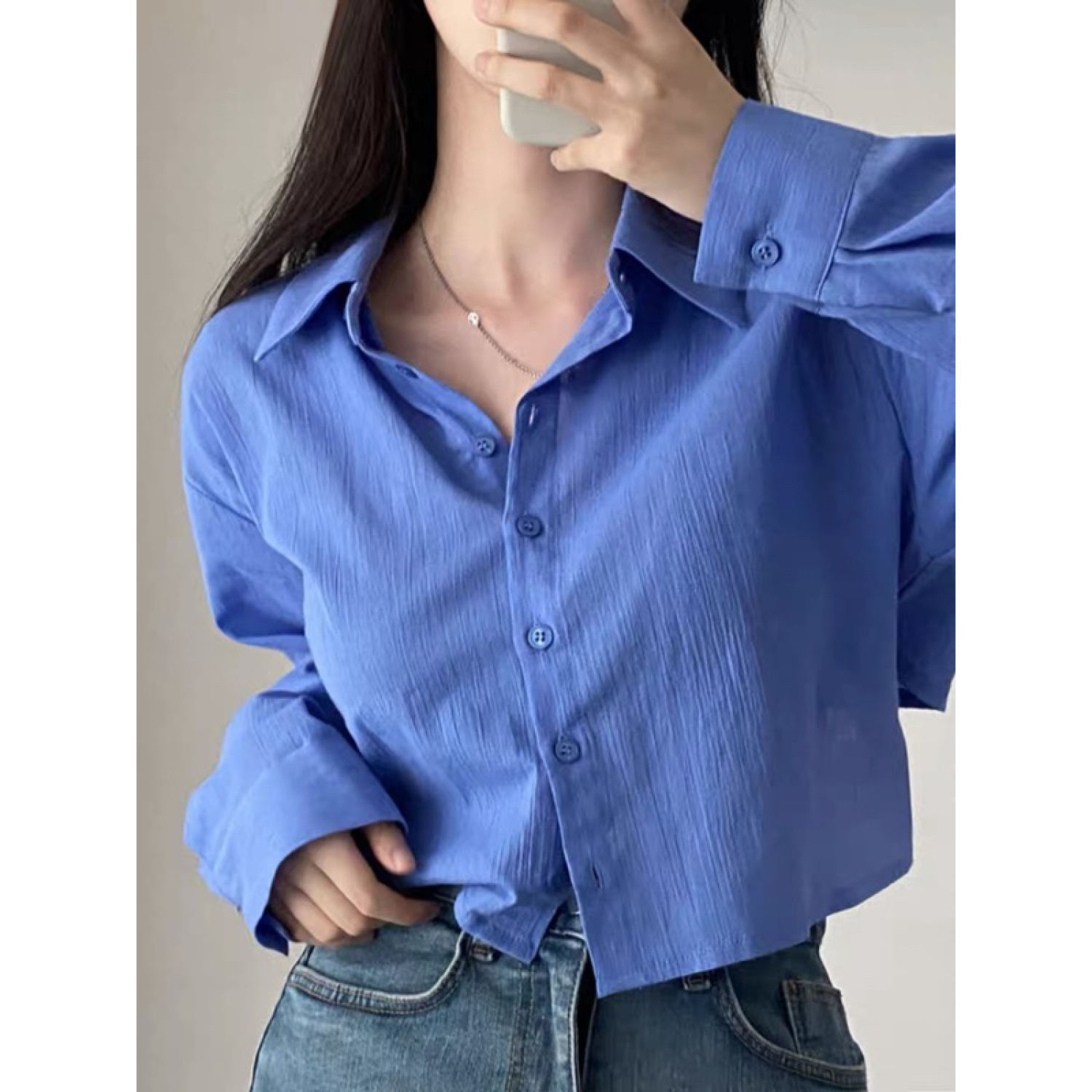 áo sơ mi croptop cột dây lưng chất lụa dập