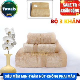 Bộ 3 khăn sợi tre cao cấp xuất khẩu gồm khăn tắm 120x60cm, khăn gội 75x35cm, khăn mặt 50x28cm trọng lượng 500g bộ, khăn đẹp, towels, shop khăn thumbnail