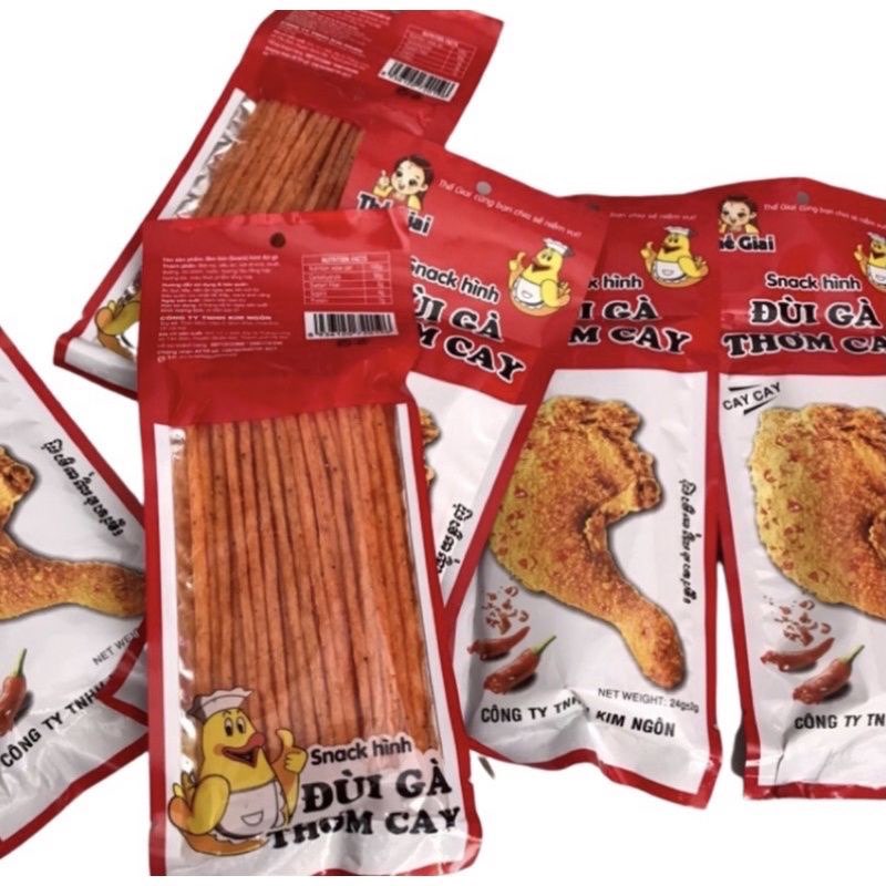 COMBO 30 GÓI SNACK QUE HÌNH ĐÙI GÀ THƠM CAY