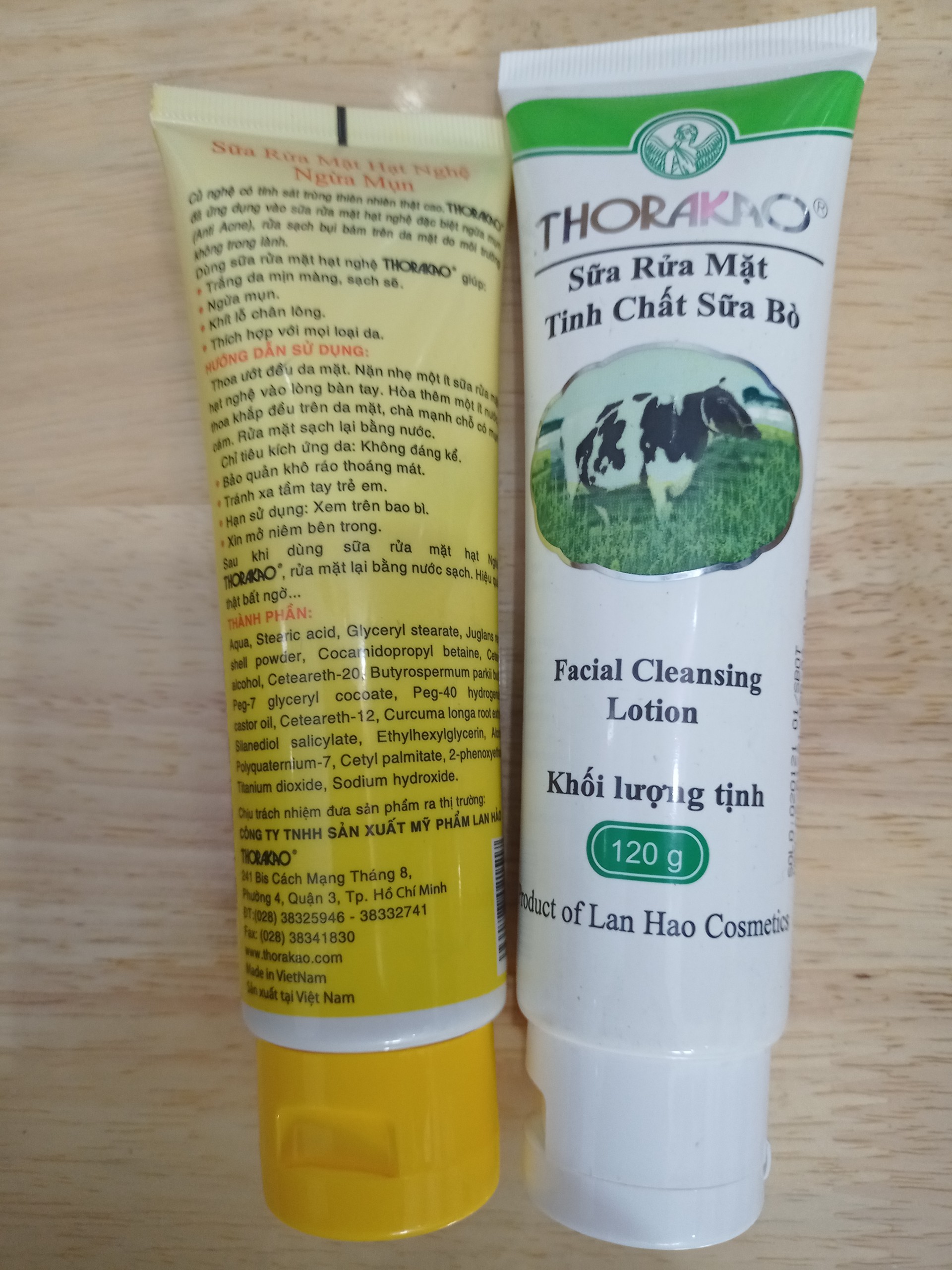 Sữa rửa mặt Thorakao bò, nghệ
