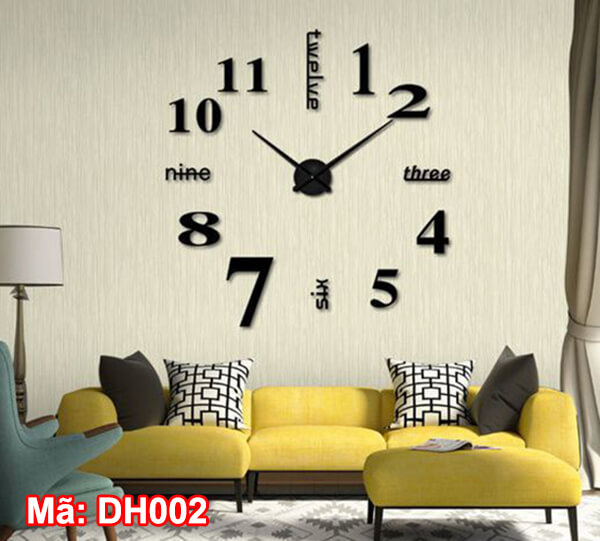 Đồng hồ dán tường 3D siêu đẹp hiện đại