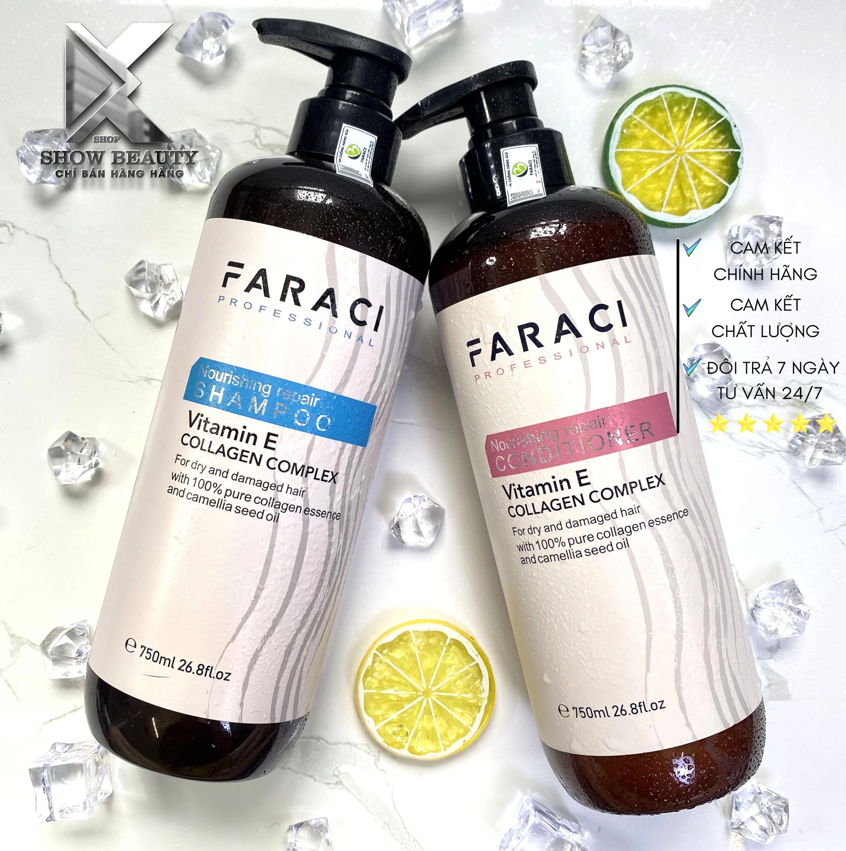 Dầu Gội Xả Faraci Phục Hồi Tóc Siêu Mềm Mượt 750ml