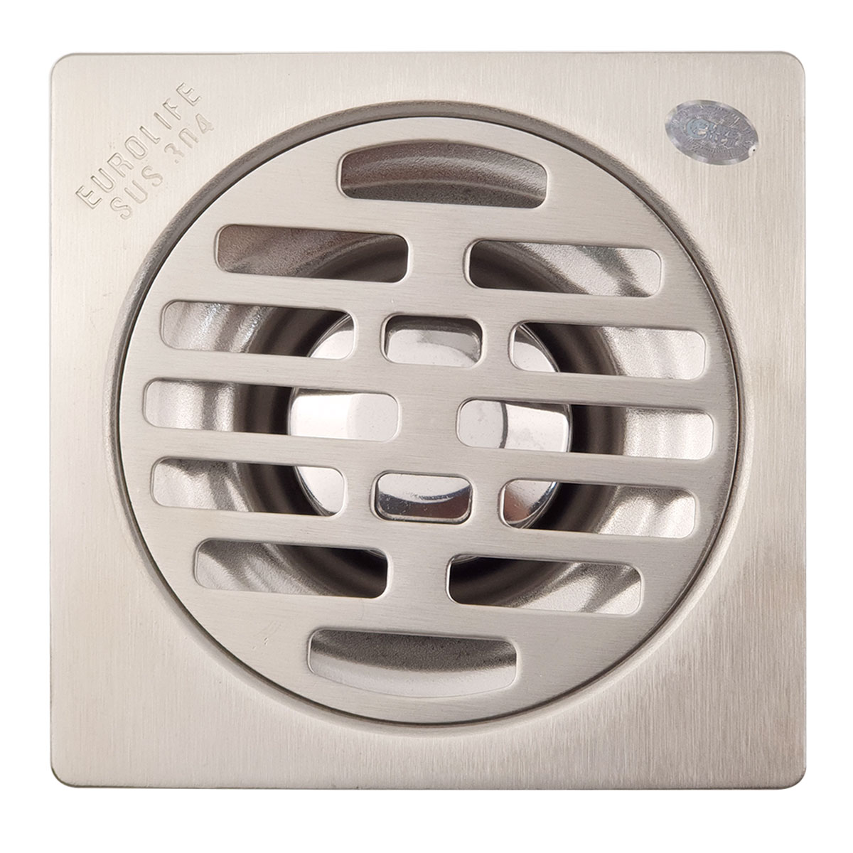 Hố ga thoát sàn Inox SUS 304 12X12cm Eurolife EL-HG12-304 (Trắng bạc)