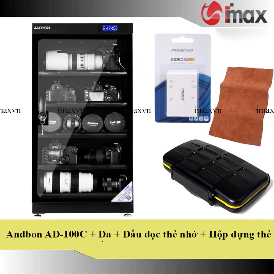 Trả góp 0%Tủ chống ẩm Andbon AD-100C 100 Lít - Công nghệ Japan + Hộp đựng