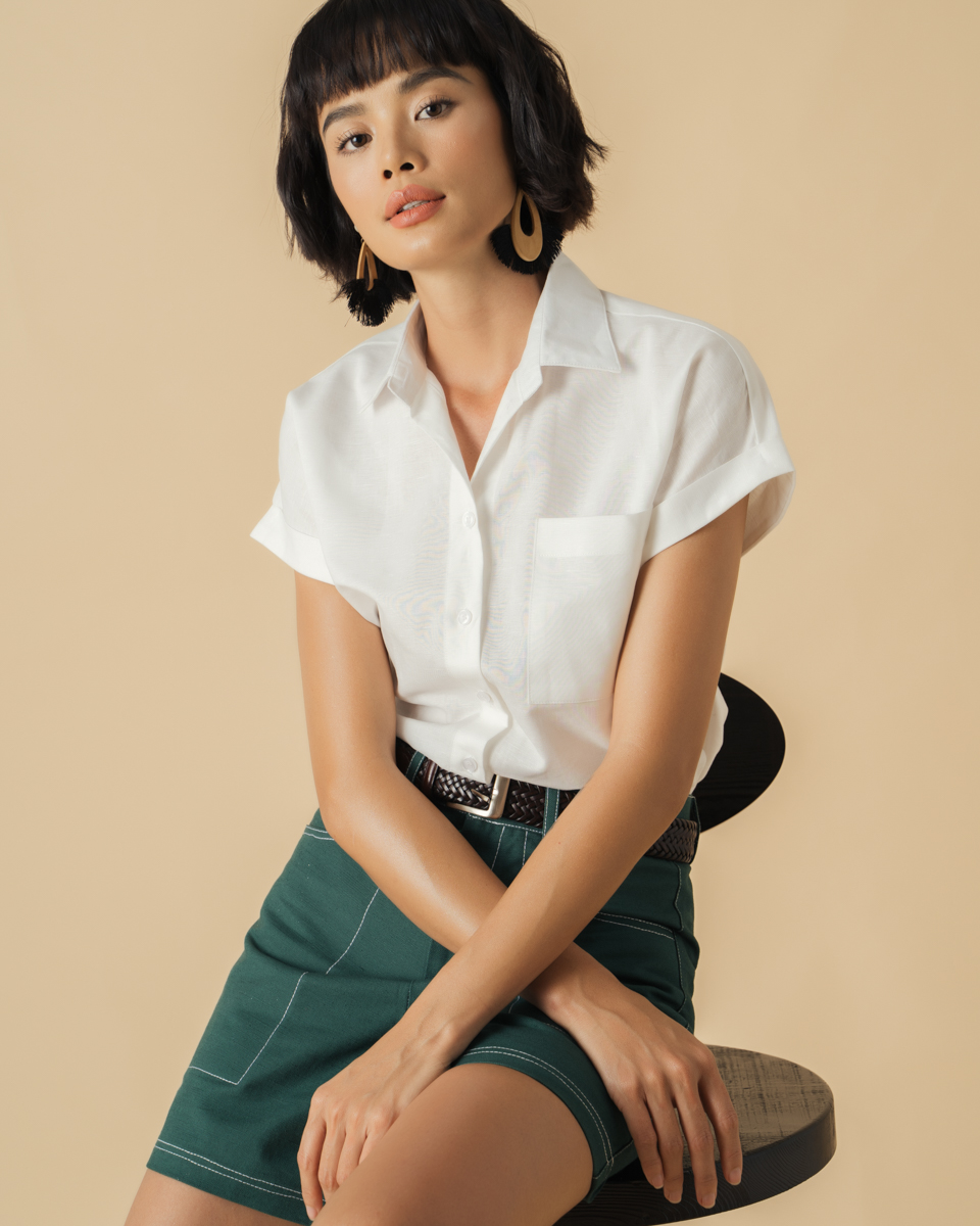 Áo Sơ Mi Linen Trắng Becoming Discover SMW429-T