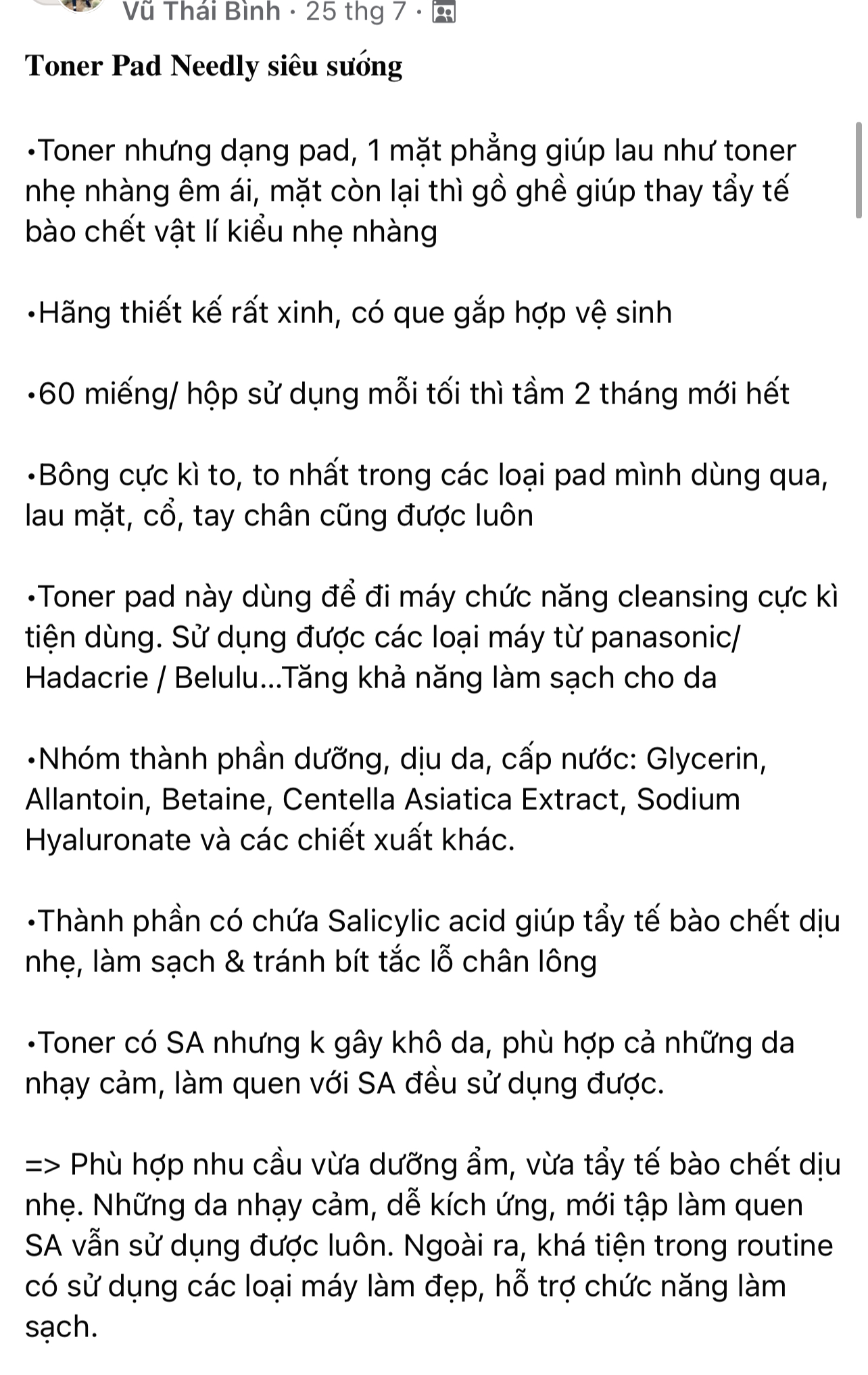 [FREESHIP]Pad tẩy da chết Needly Daily Toner Pad (60 pads)