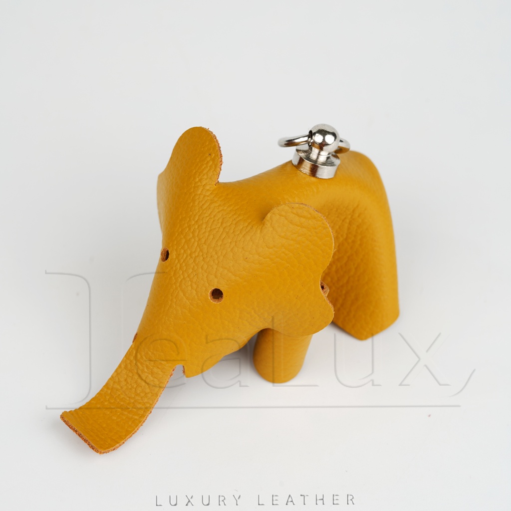 Móc Khóa Trang Trí Da Thật Hình Con Voi LEALUX ELEPHANT