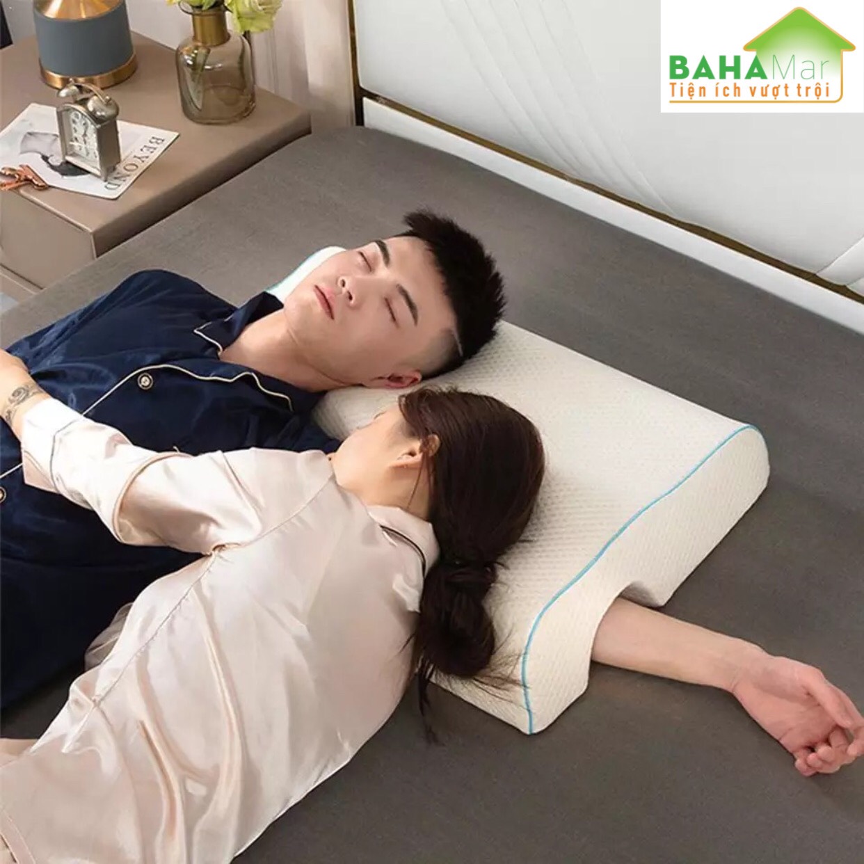 GỐI ĐÔI CONG VÒNG CUNG ÔM TẠO THOẢI MÁI CHO CÁNH TAY "BAHAMAR" phù hợp với các cặp đôi khi ngủ gối đầu tay sẽ không bị tê tay, tạo cảm giác dễ chịu chống đau vai cổ gáy. một sản phẩm tiện ích lớn với giấc ngủ và cuộc sống.