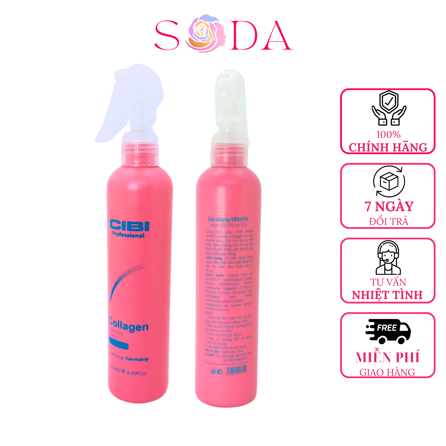 Cibi collagen hair spray 250ml