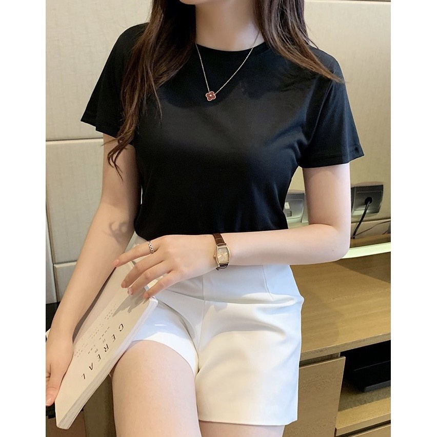 áo thun trơn cổ tròn