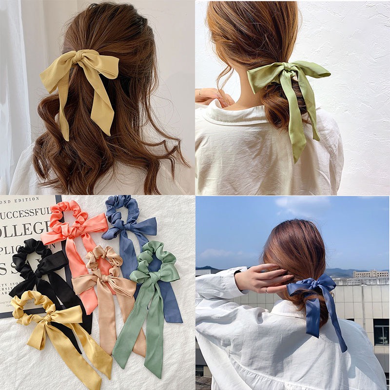 Dây Cột Tóc, Dây Buộc Tóc Phối Nơ Đơn Giản Nhẹ Nhàng