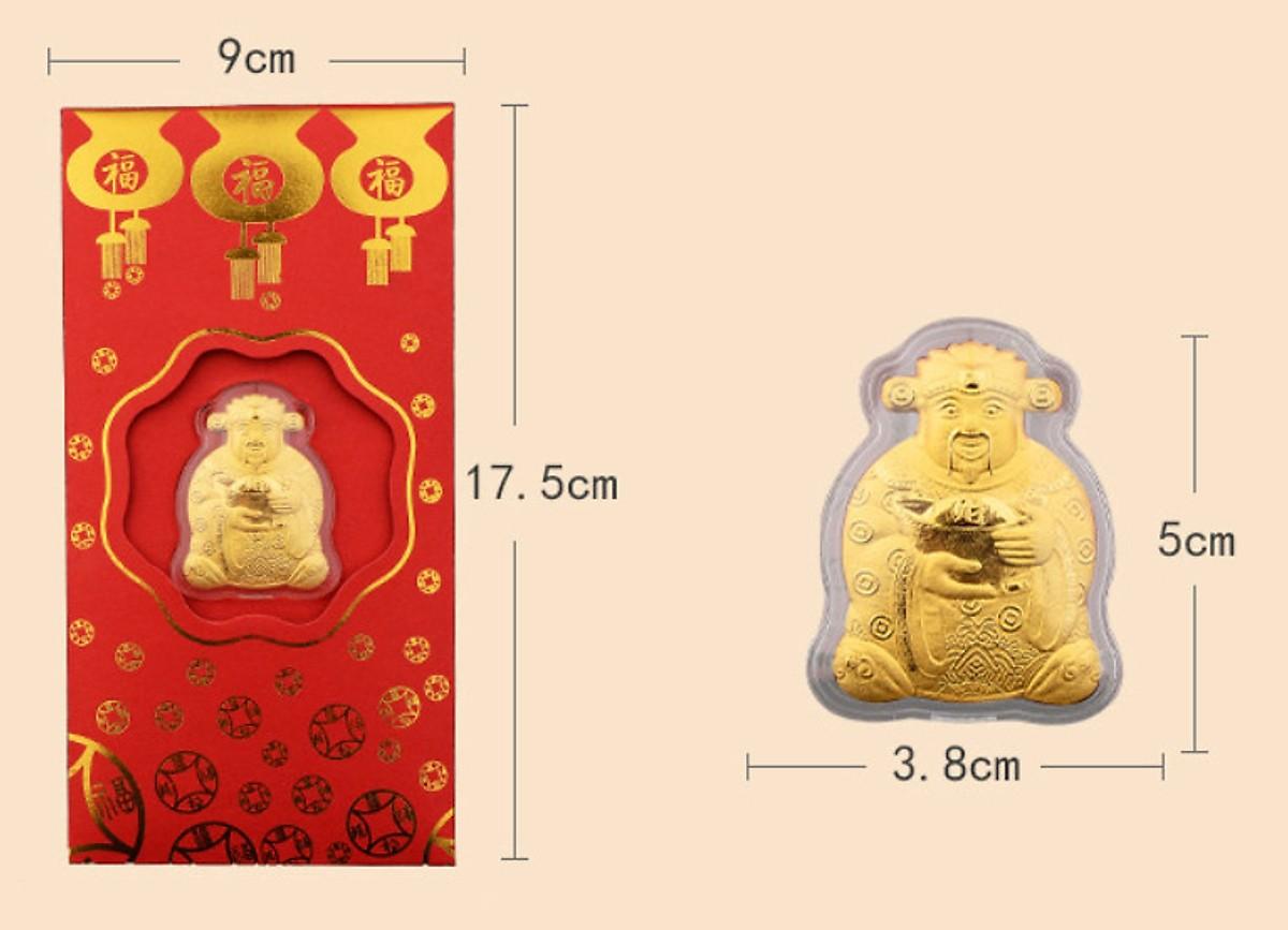 Lì xì thần tài mạ vàng 24K