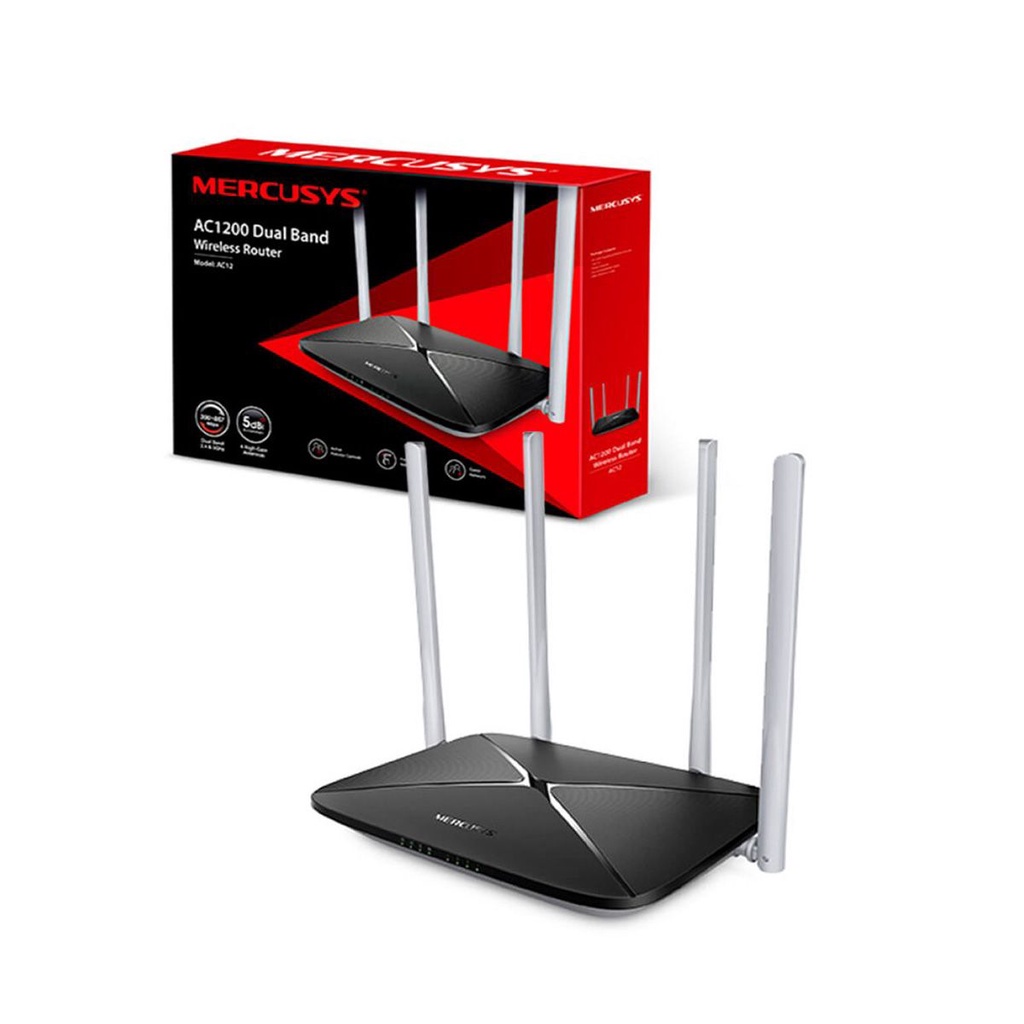 Router Wifi Băng Tầng Kép AC1200 Mercusys AC12