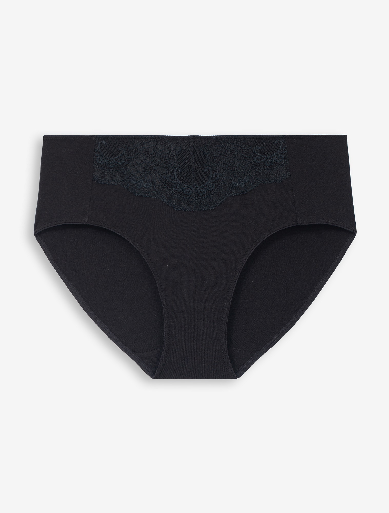 Quần lót nữ thun lạnh visco phối ren dáng brief cạp cao mềm mịn onoff - 16uq23a007
