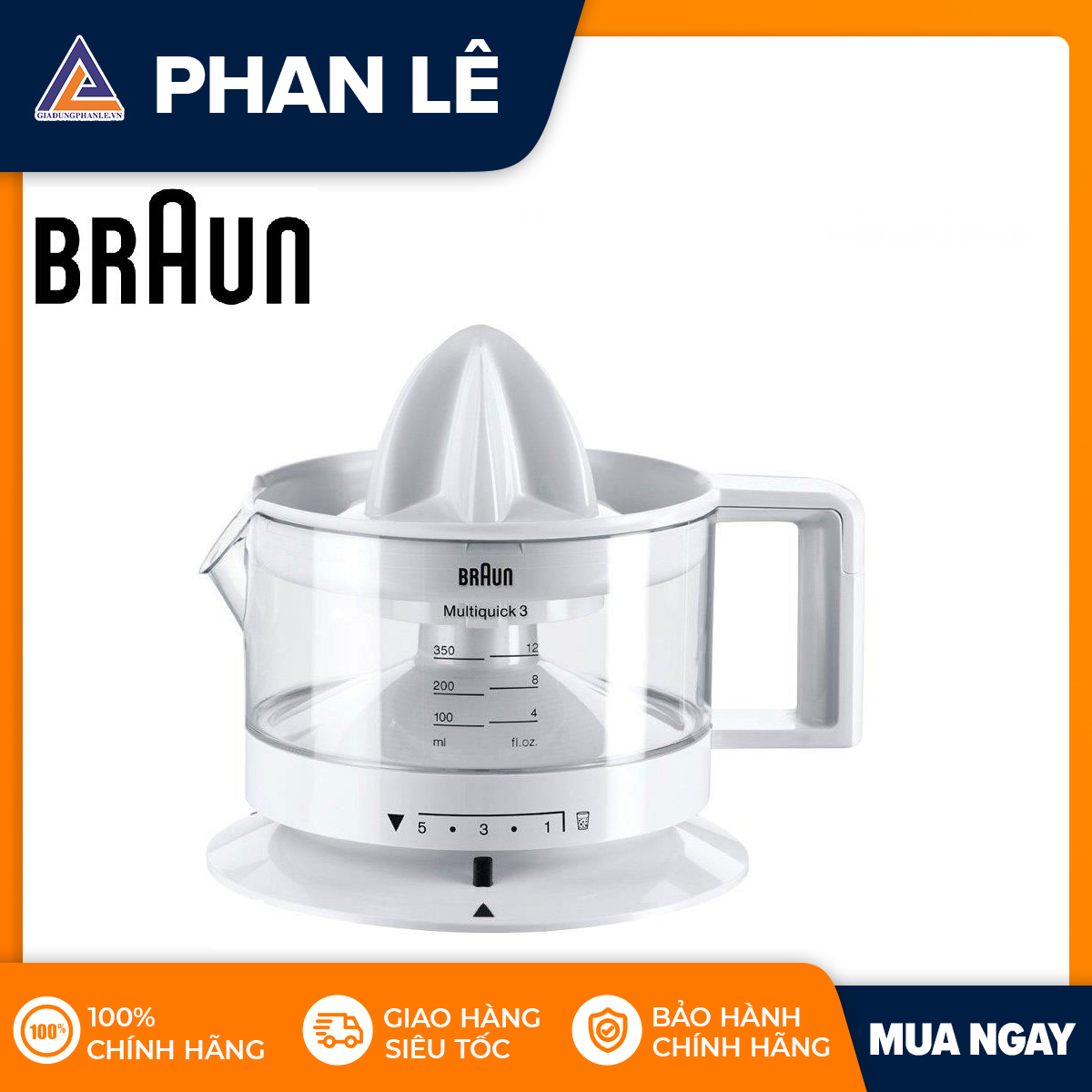 Máy vắt cam Braun CJ3000 (Trắng)