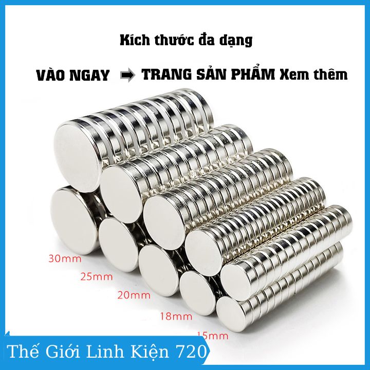 Bộ 5 viên nam châm đất hiếm 10x2mm