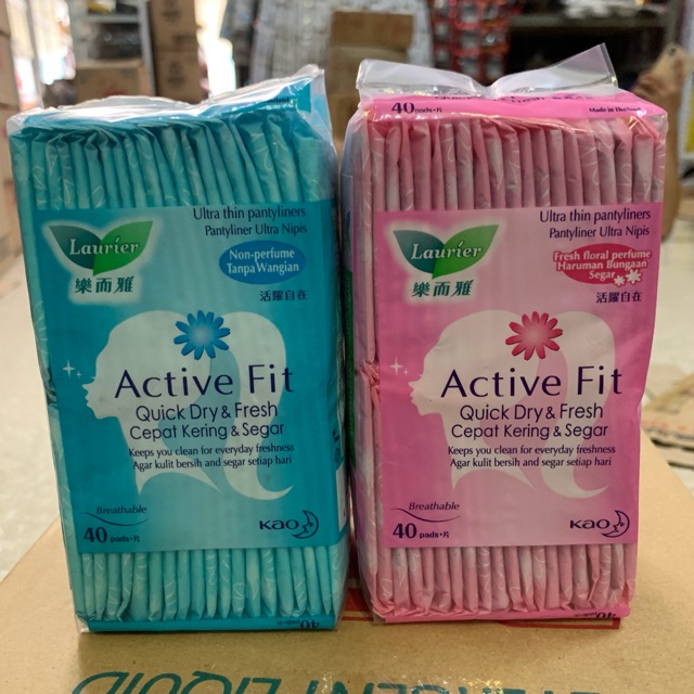 Băng vệ sinh hằng ngày Laurier Active Fit Hương hoa gói 40 miếng ( hồng  xanh ), cam kết hàng đúng mô tả, chất lượng đảm bảo an toàn đến sức khỏe người sử dụng