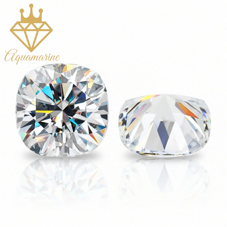(Size 10x10 mm) Kim cương nhân tạo Moissanite giác cắt Cushion