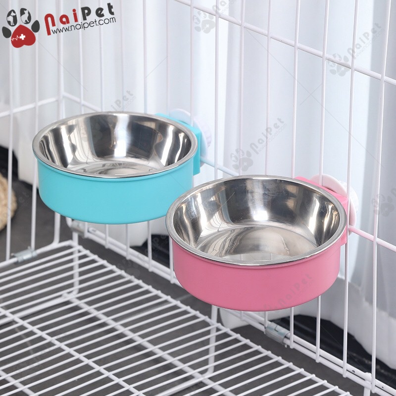 Bát Gắn Chuồng Hai Lớp Inox Và Nhựa Cao Cấp BGC004